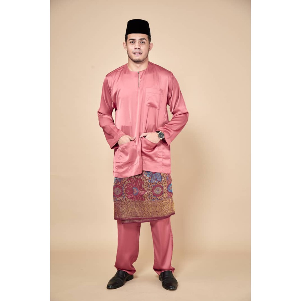 Baju Melayu Teluk Belanga Pesak Lelaki Dewasa Dull Satin ...