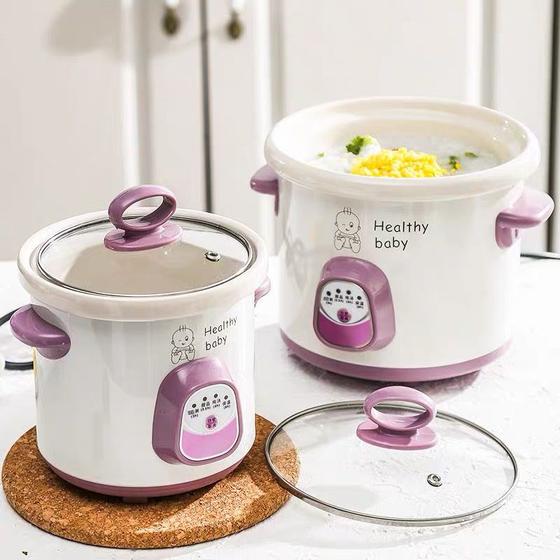 【READY STOCK】 1.5L Slow Cooker Multifunctional Ceramic Saucepan Slow & Food Cooker Babysafe Slowcooker