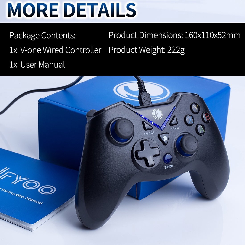 V One Wired Game Controller Usb Gamepad Joystick For Pc Ps3 Android Steam Shopee Malaysia