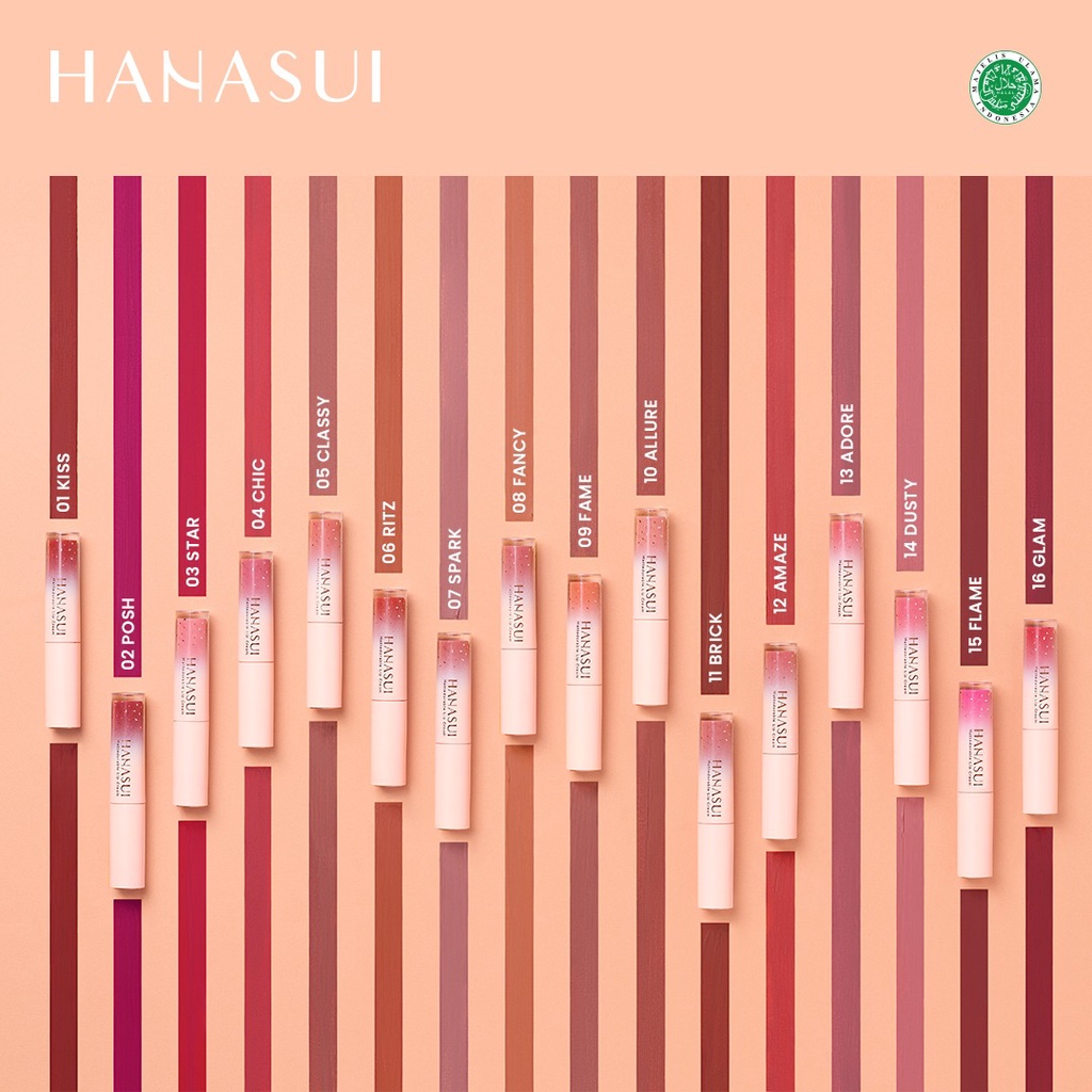Hanasui 16 Complete Mattedorable Lip Cream 4gr / Boba Edition Lip Cream