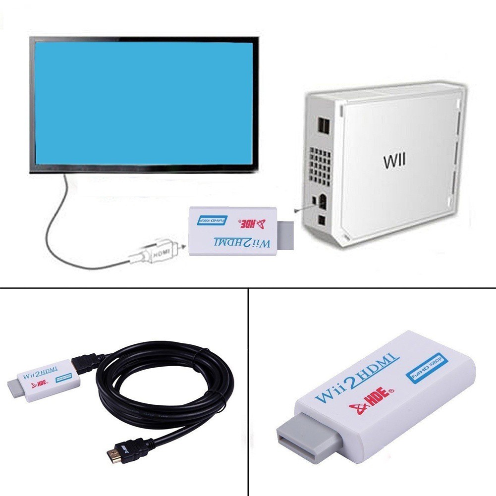 Wii To Hdmi Converter Adapter 1080p Hd Video Audio Output New