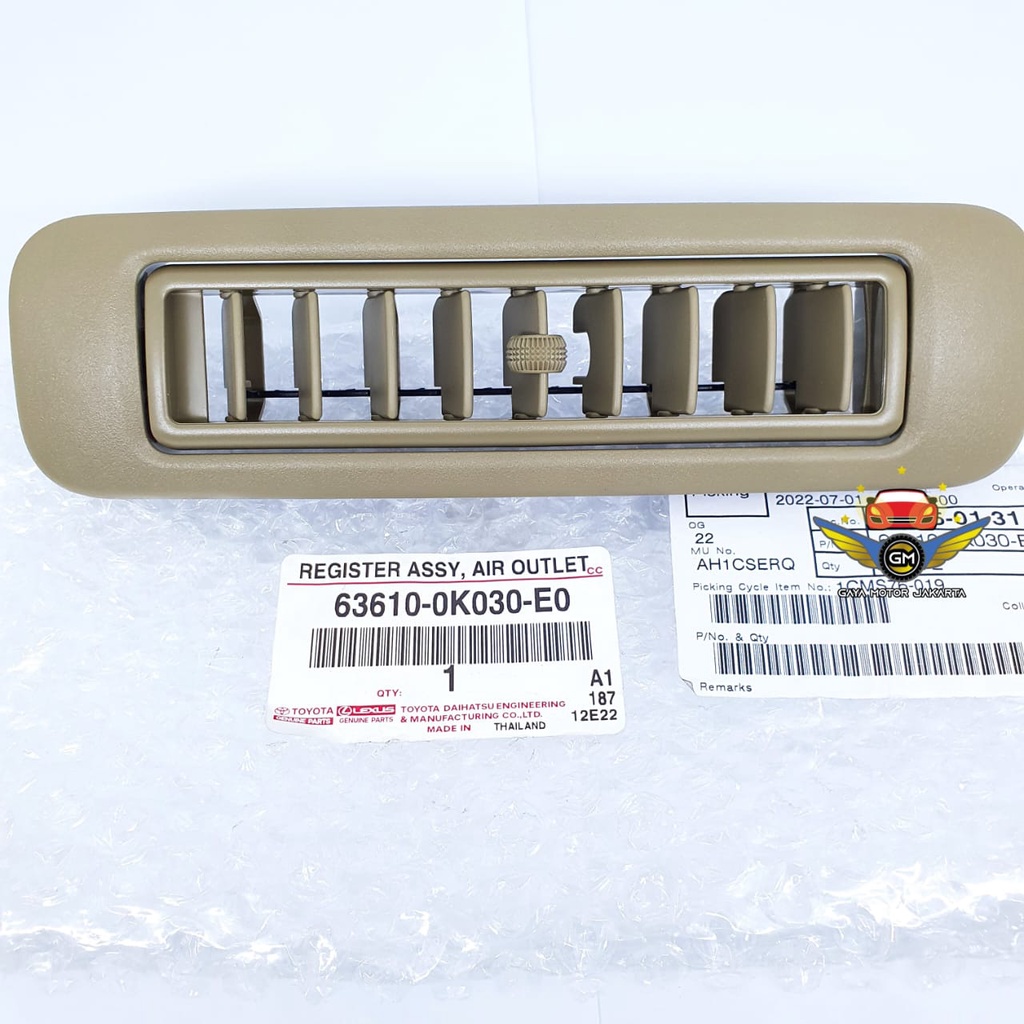 63610 0k030 E0 Old Toyota Fortuner Rear Air Conditioner Grille Shopee