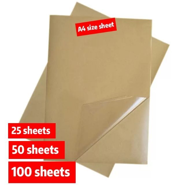 A4 size sheet self adhesive backing waterproof Pet Film Clear Transparent Sticker Label Paper