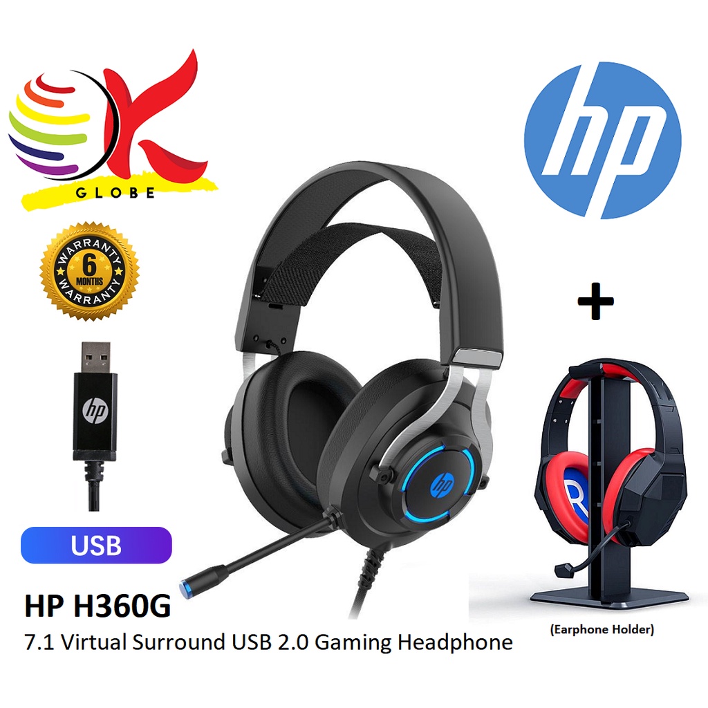 HP H360G 7.1 VIRTUAL SURROUND USB2.0 GAMING HEADPHONE WITH MICROPHONE + VOLUME CONTROL GAMING