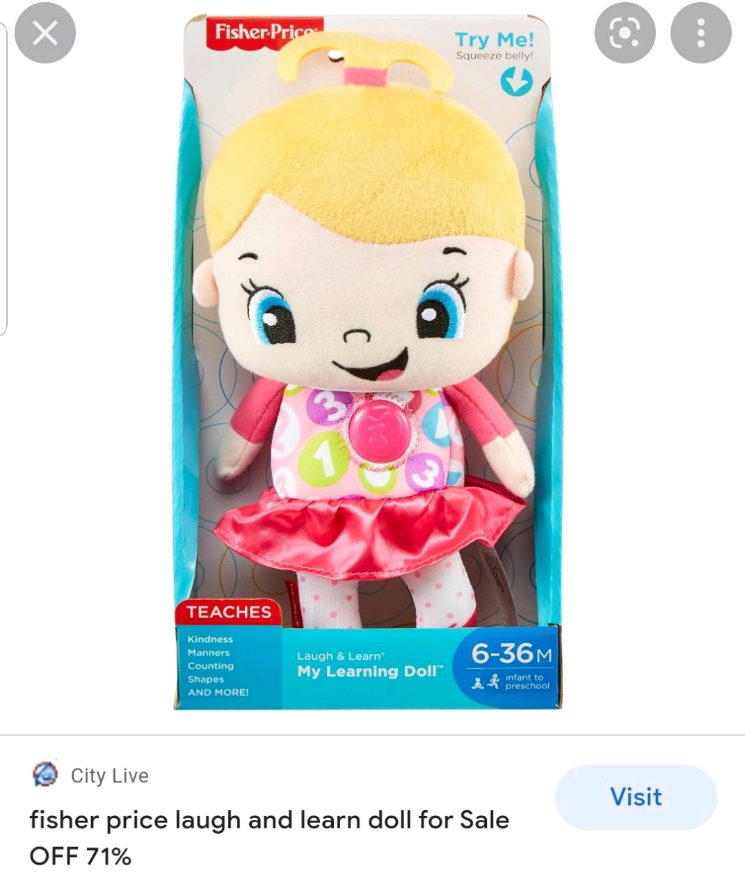 Fisher Price My Learning Doll Reputable 