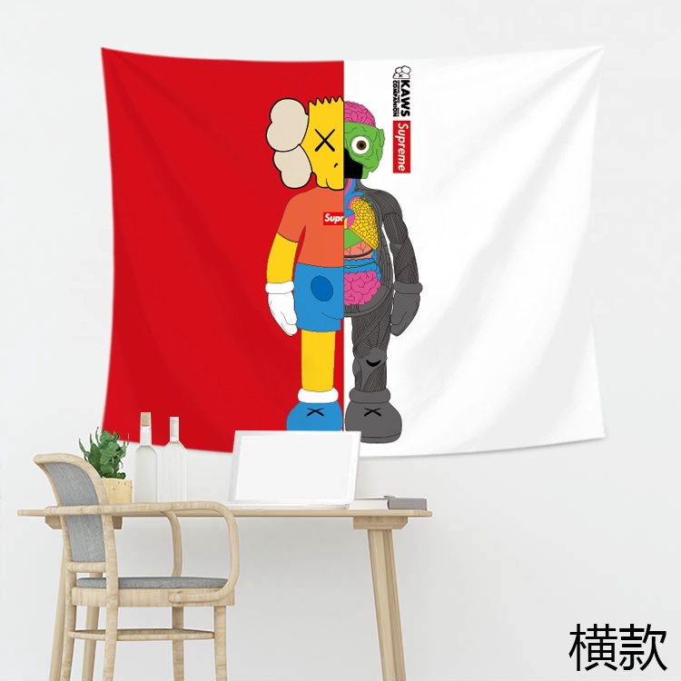 Sesame Street Kaws Hanging Cloth Supreme Tide Brand Wall Decoration Tapestry Bedroom Bedside Retrofit Background