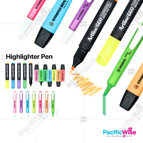 Highlighter Pen/Artline 660/Stabilo/Boss Original/Swing Cool/Pen ...