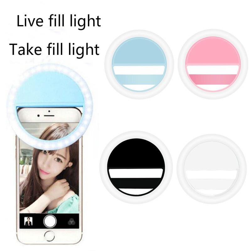 Selfie Ring Light Great for Applying Make Up Clip on Selfie LED Camera Light with 3 brightness levels for iPhone iPad Sumsung Galaxy Photography Phones Rechargeable Light Ring for Camera 