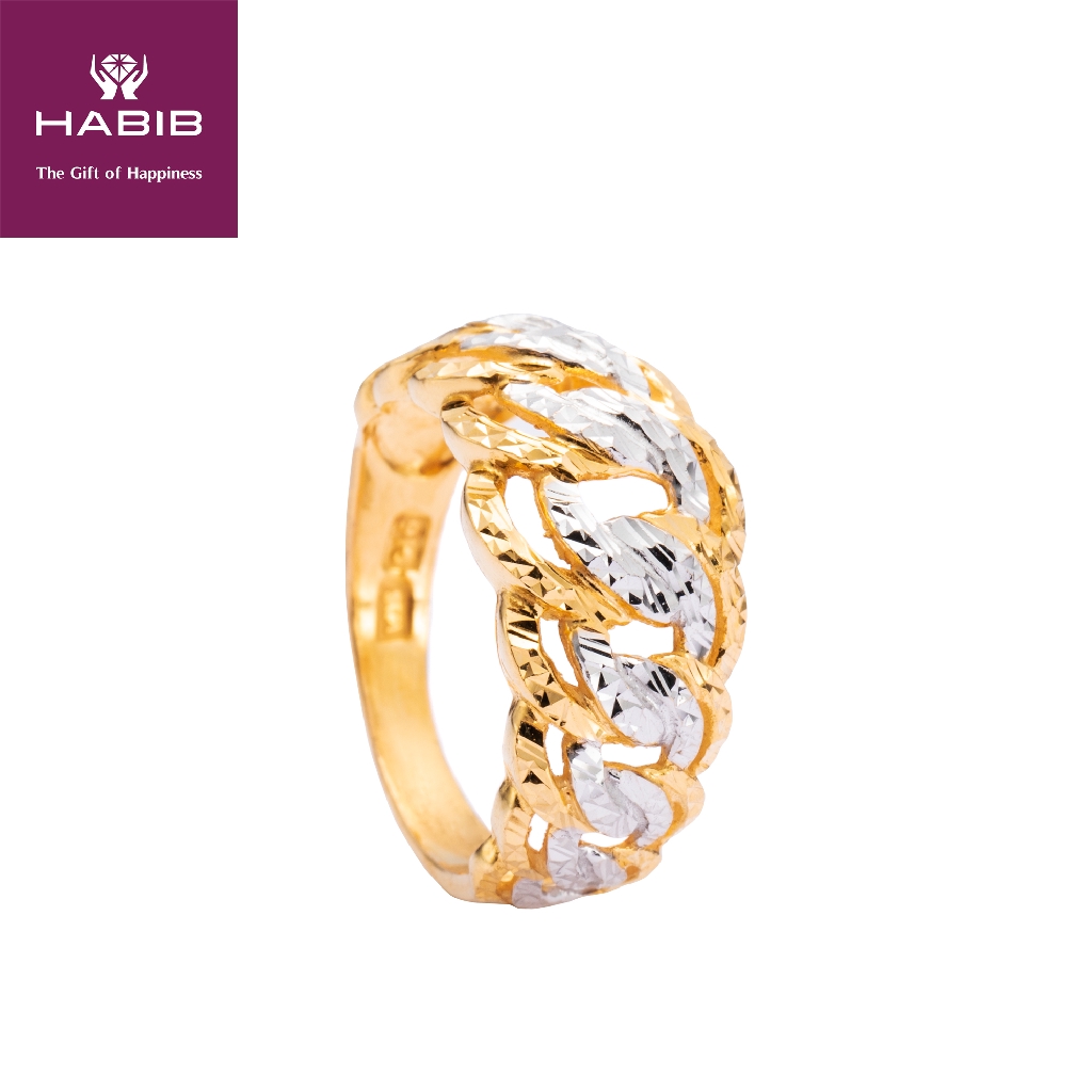 Habib Alyss White And Yellow Gold Ring 916 Gold 4 75g Malaysia