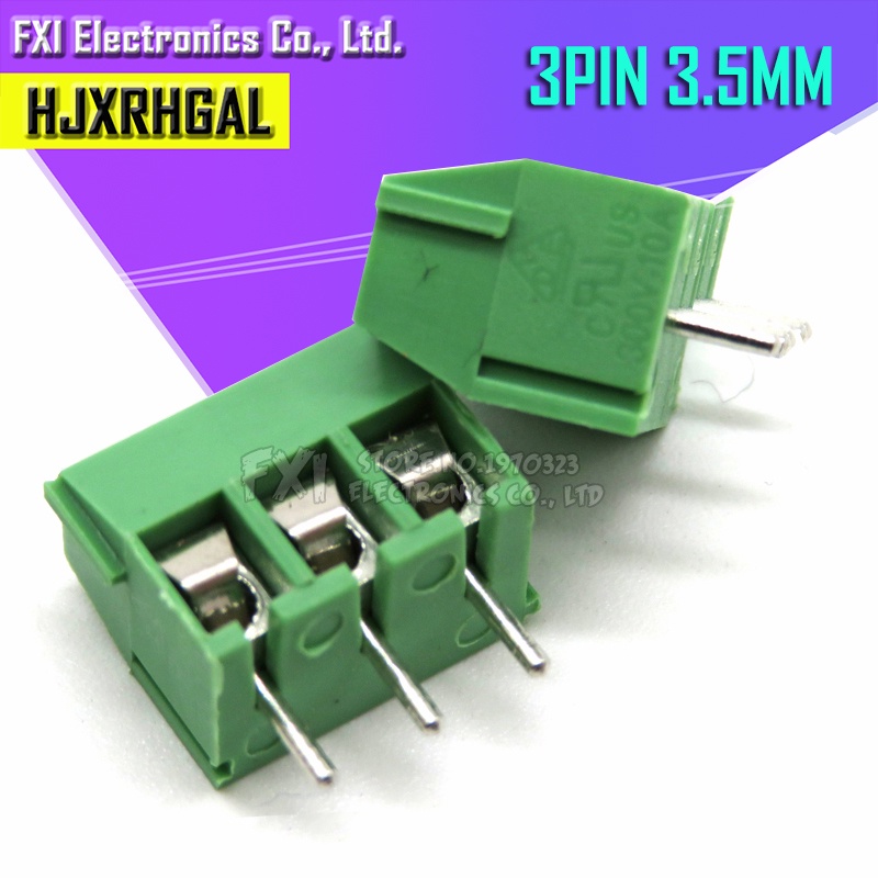 20PCS KF3503P 3.5mm KF350 3 Pin Green Connect Terminal Screw Terminal Connector Splice