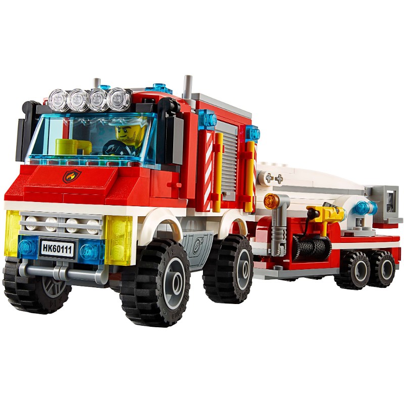 lego fire truck with trailer