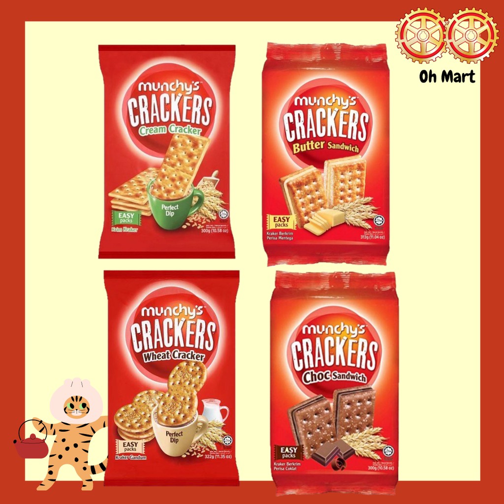 Munchy's Crackers Cream Cracker 300g / Wheat Cracker 322g / Choc ...