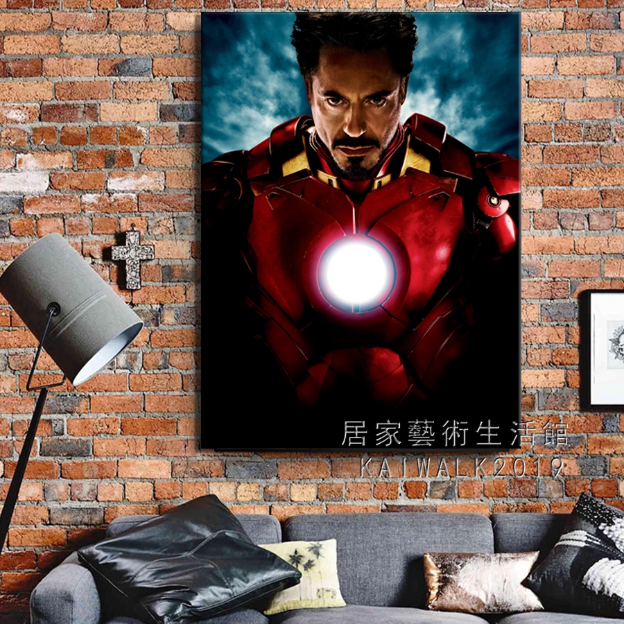 Iron Man Marvel Movie Poster Hanging Picture Home Bedroom Wall Sticker