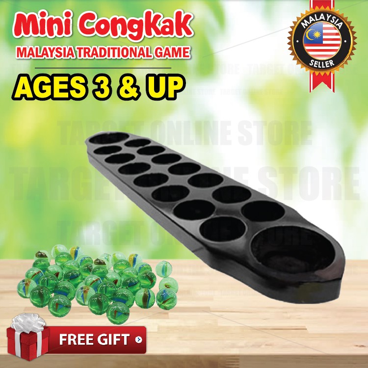 Mini Wooden Congkak Board  Malaysia Traditional Games FREE 