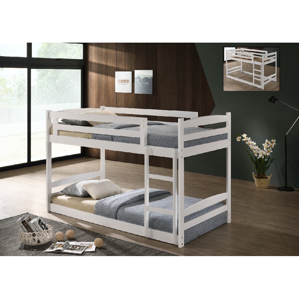 Dreamerz Solid Wood Double Decker Bed, Single Double Bunk Bed Ikea