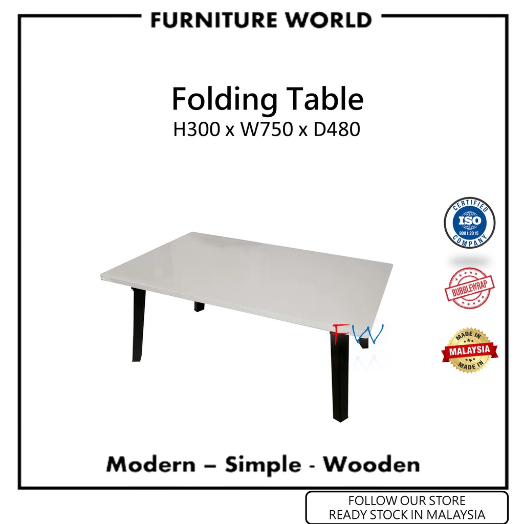 Premium Japanese Table / Small Study Table / Laptop Table / Bed Table Portable / Meja Lipat