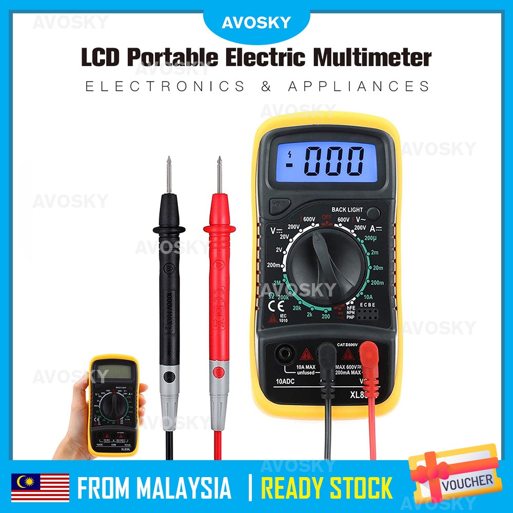 AVOSKY NEW Digital Multimeter LCD Volt Meter Ammeter Voltmeter Amps