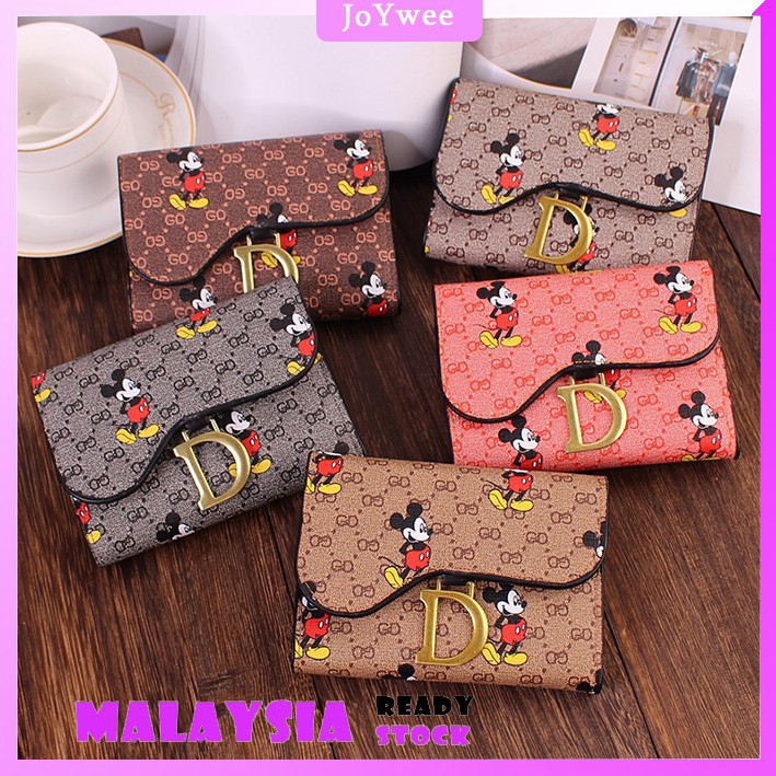 Joywee W10 Mickey Initial D Casual Wallet Zip Purse Fashion Bag Handbag Shoulder Bag Sling Beg Card Holder Shopee Malaysia