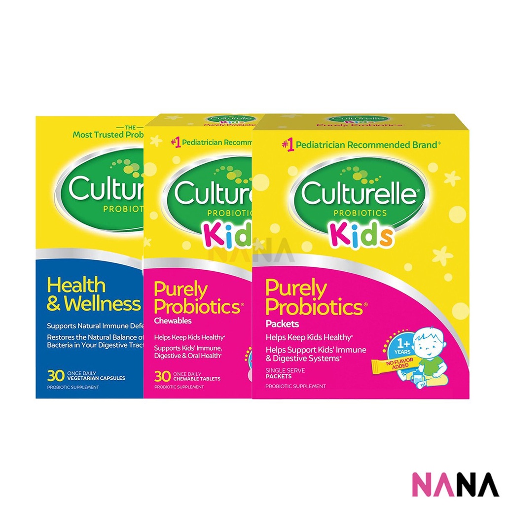 Culturelle Bestsellers Probiotic (Health & Wellness Probiotic Vegetarian Capsules / Kids Chewables Daily Probiotic Formula / Kids Packets Daily Probiotic Formula Supplement)