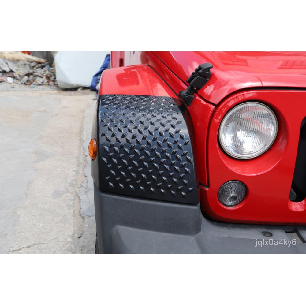 Color : Front Wheel Eyebrow Wishful Front Wheel Eyebrow Wrap Angle Cover Tailgate Corner Decoration Trim Sticker Fit For Jeep JK Wrangler 2007-2017 Car Accessories ABS 