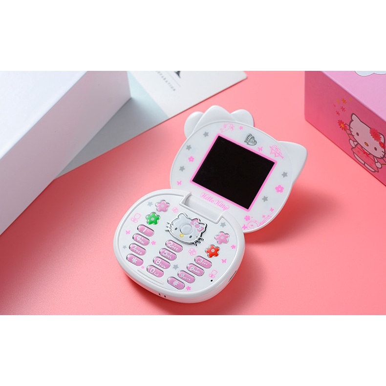 Cute Mini Hello Kitty Girl Phone K688 Quad Band Flip Cartoon Mobile ...