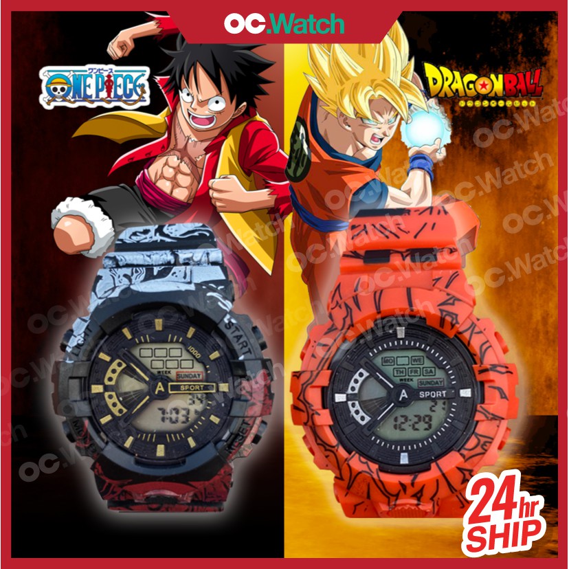 One Piece Dragon Ball Digital LED Sports Men Women Kid Boy Watch Jam Tangan Budak Lelaki Perempuan Kanak Budak Baby