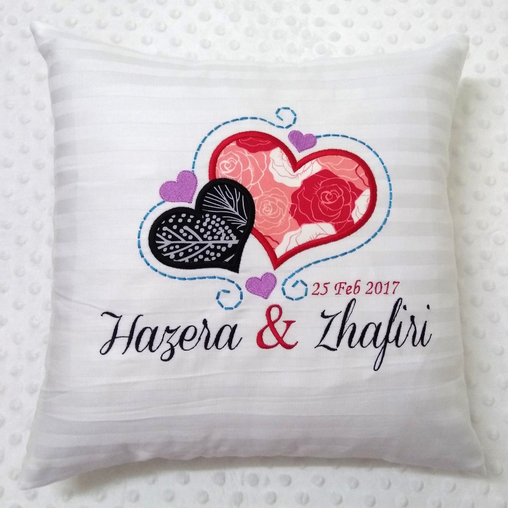 Personalised Wedding Pillow Bantal kahwin sulam nama 