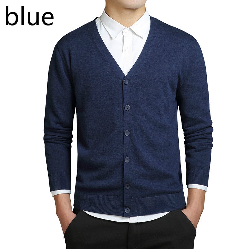 Comfy-Men Button Long Sleeve Basic Solid V Neck Sweater Outwear Knit