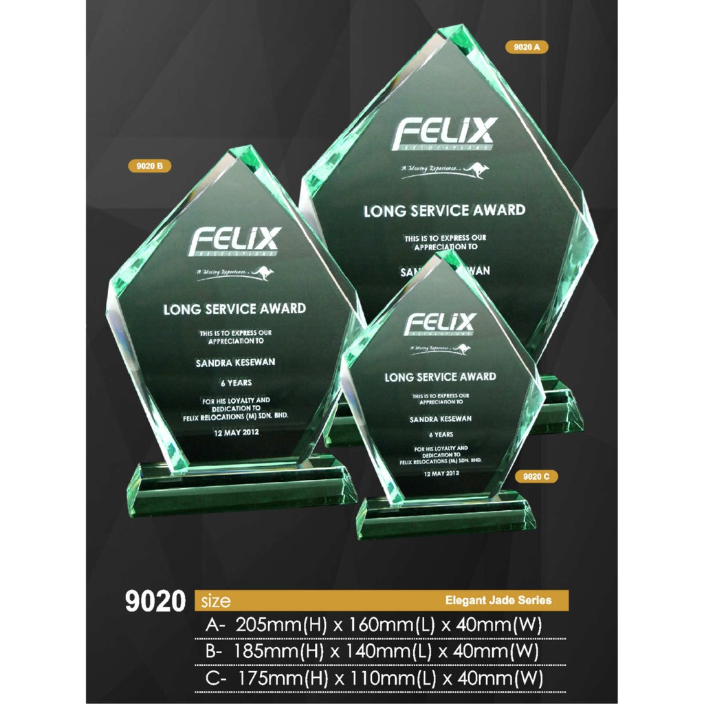 9020 (2D Inner Laser Printing), Crystal Plaques & Trophy, Best Quality, Crystal Trophy Souvenir, Gift