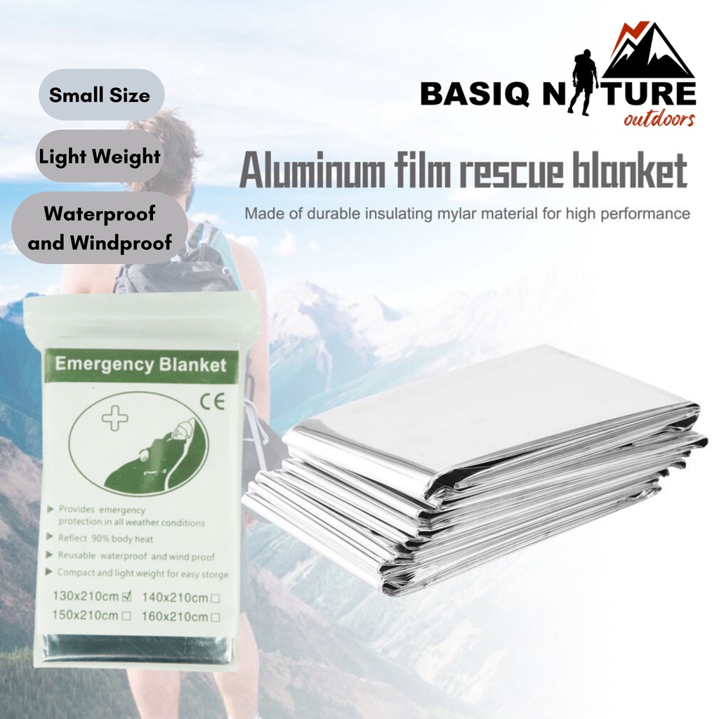 BasiqNature 210x130cm Outdoor Emergency Blanket Rescue First Aid