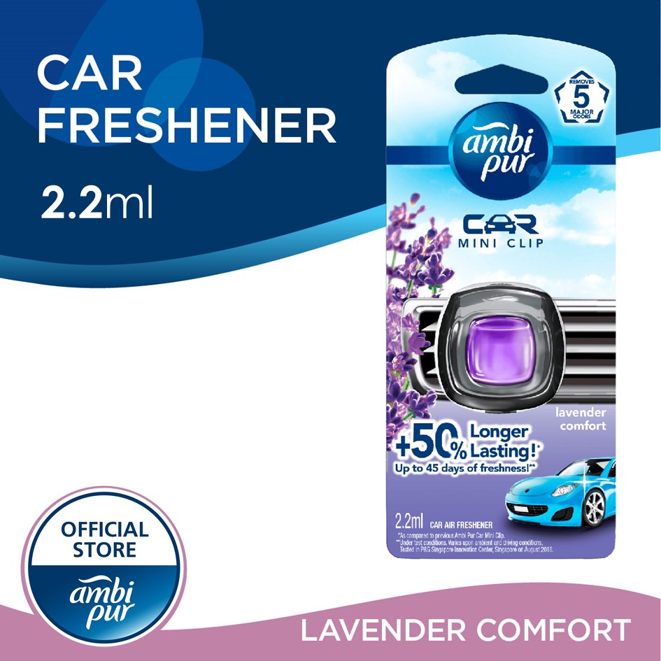 Ambi Pur Car Air Freshener Mini Clip Lavender Comfort (2.2ml) Shopee