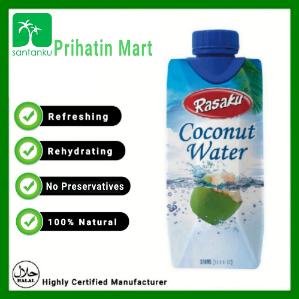 Rasaku Coconut Water Air Kelapa Air Kotak Non Dairy Natural Semulajadi Asli Premium 330ml Shopee Malaysia