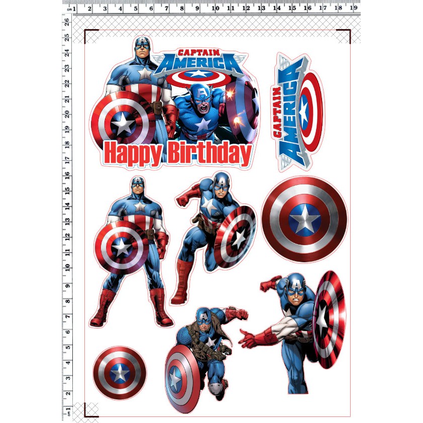 Captain America Cake Topper 001