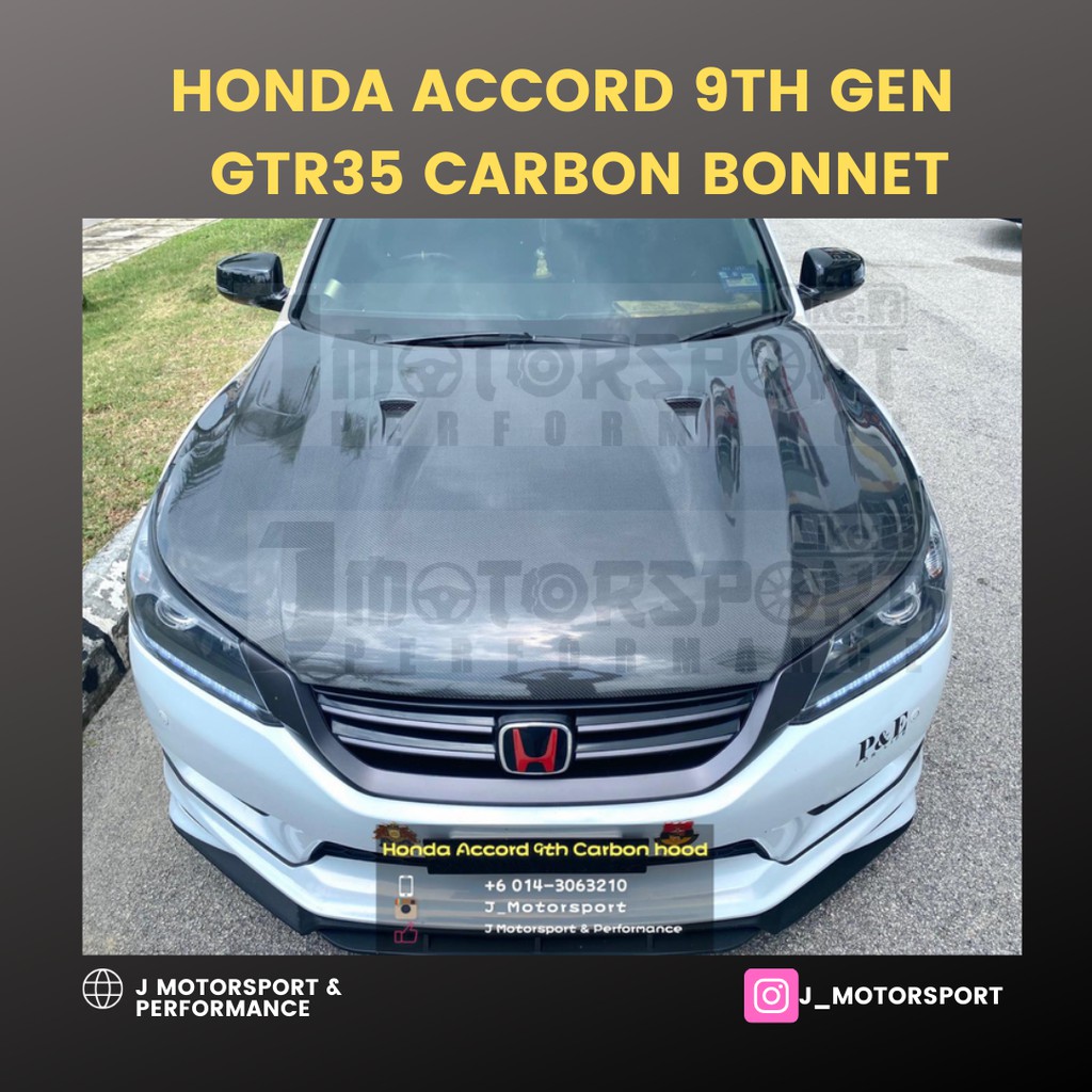 HONDA ACCORD 9TH GENERATION CARBONFIBER BONNET HOOD  Shopee Malaysia