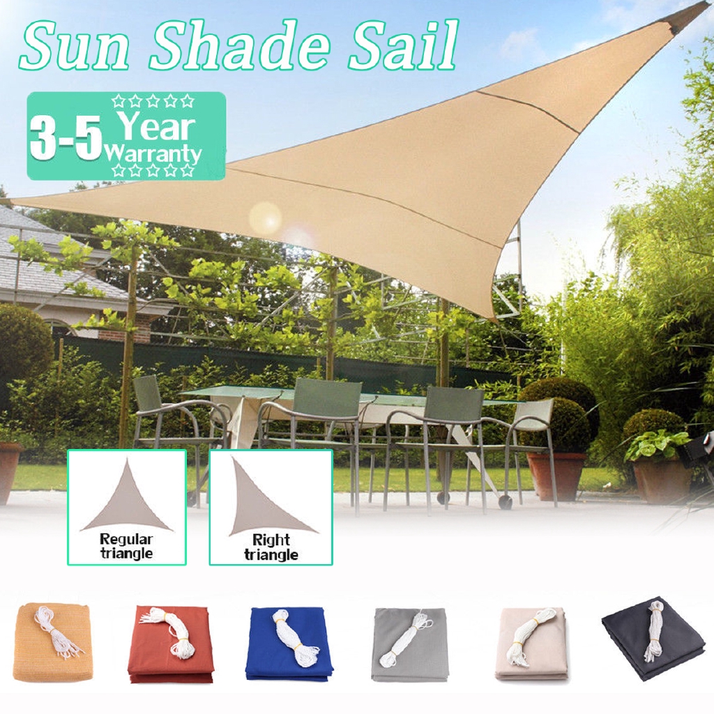 280GSM/300D Triangle Sun Shade Sail Garden Patio Awning Canopy ...