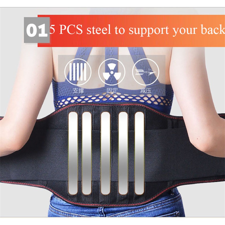 Therapy Waist Lumbar Support Brace Belt Breathable Mesh Metal Plate Medical Lower Back Support Belt Orthopedic Lumbar Corsets With 4 Steel Straps For Waist Spine Corrector Back Brace Men Shopee Malaysia