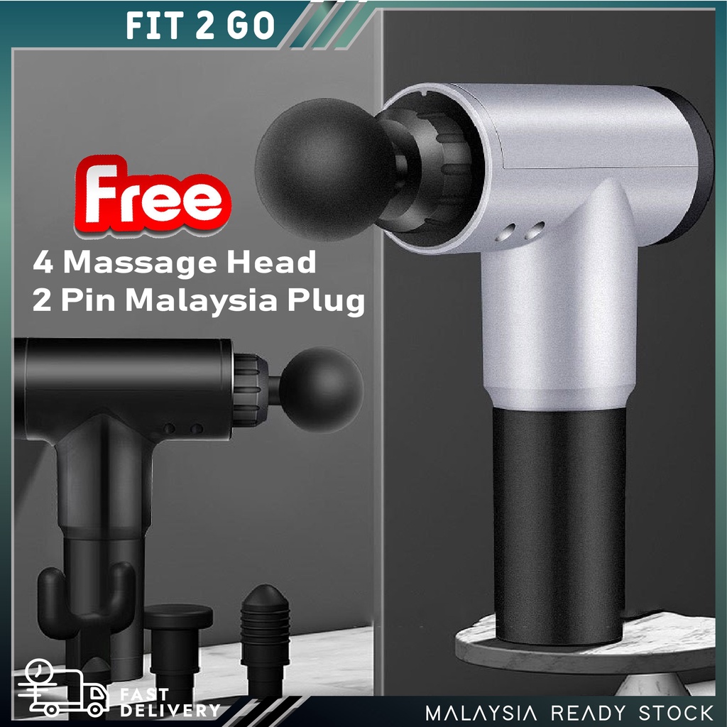 Fitness Electric Massage Gun Body Muscle Relaxing Pain Relief Fascial Therapy Massager Vibrator / Mesin Urut Badan