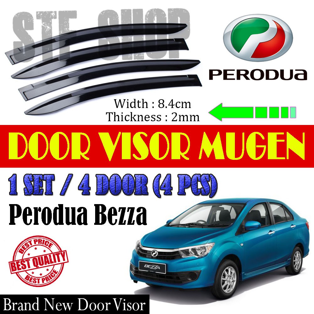 Perodua Bezza Door Visor Air Press Window Mugen Style Acrylic Wind