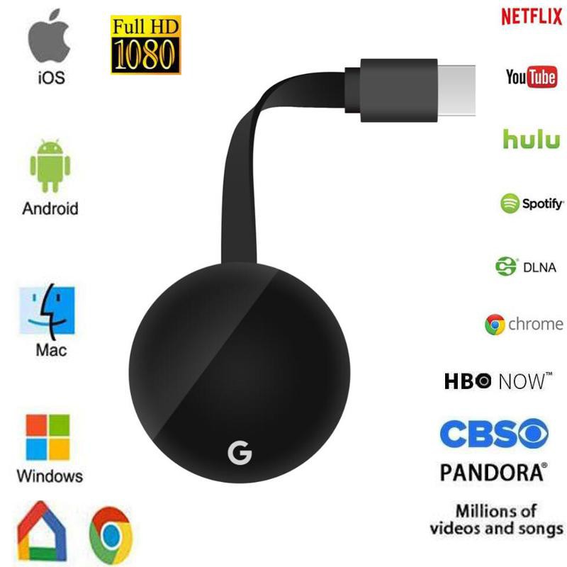 Compatible with i-OS Android Projector TV Mac Windows Support DLNA Airplay Mirror Function 1080P Wireless Display Miracast TV Dongle Adapter for TV Stick WiFi Display Dongle