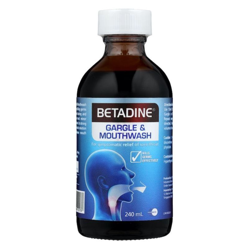 (EXP 04/24) Betadine Sore Throat Gargle and Mouth Wash 240ml Shopee