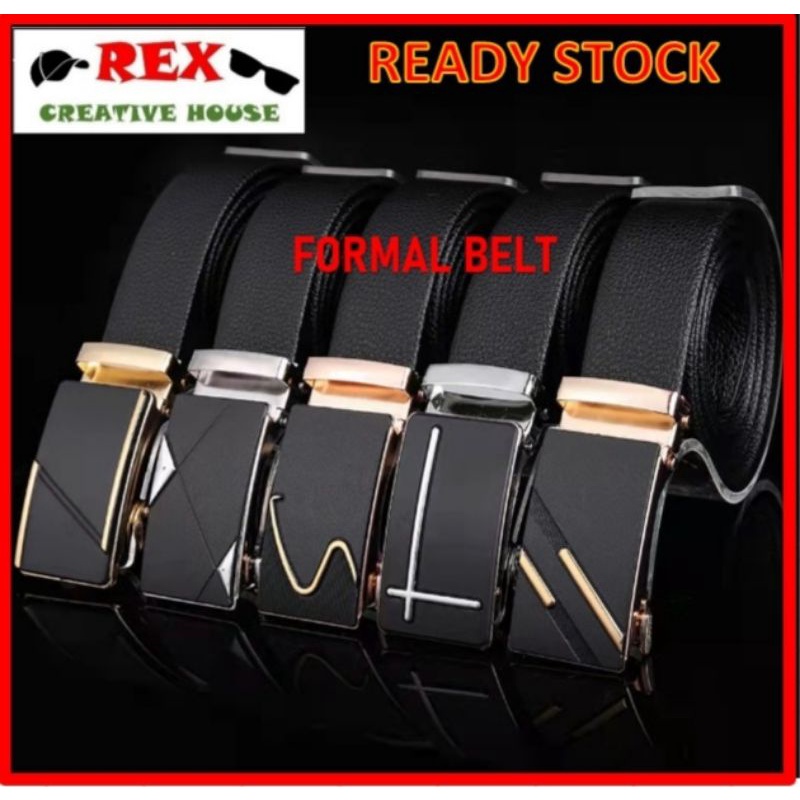 【READY STOCK AT MALAYSIA】Leather Belt Men Belt Male Automatic Buckle ...