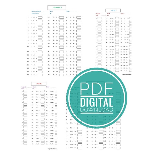 Latihan Matematik Congak 3000 Soalan Dan Jawapan Pdf Bijak Asas Free Shipping Shopee Malaysia