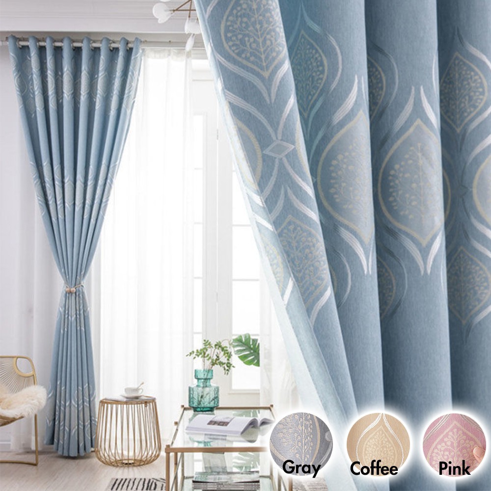 ️Blackout Langsir Shading Jacquard Curtains Sliding Door Curtain For ...