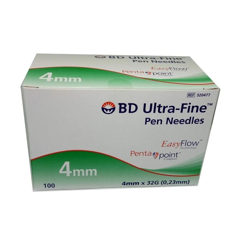 BD Ultra-Fine Insulin Pen Needle 32G 4mm EasyFlow Pentapoint 100s ...