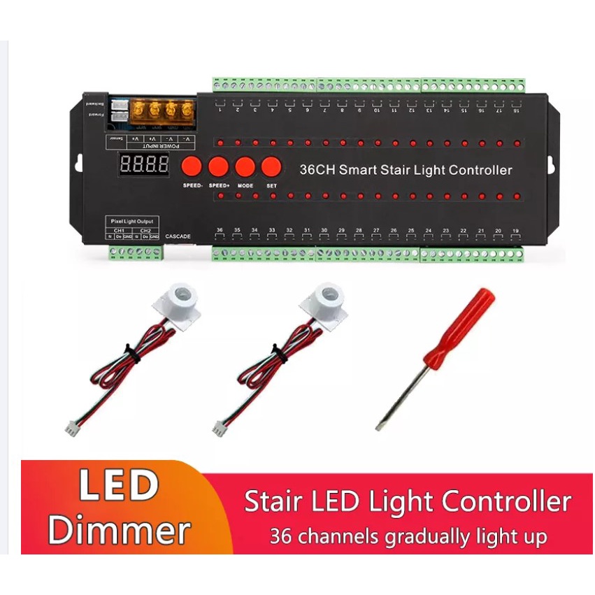 36 Channel Smart Stair Light Controller for Stair Sensing Steps and
