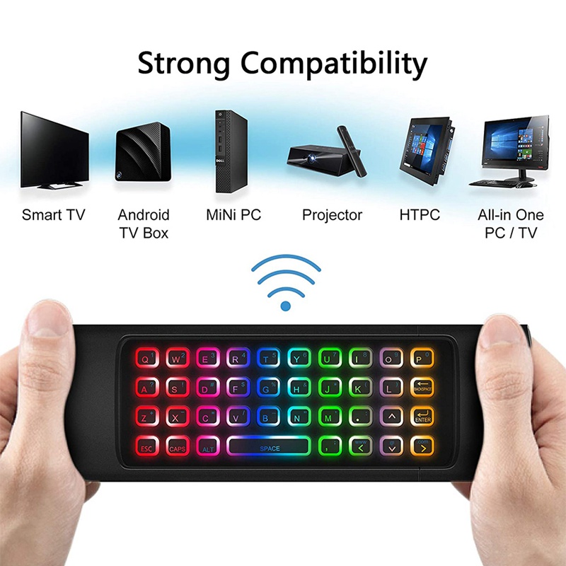 Multi Essential Air Mouse Android Tv Box Mini Wireless Keyboard Remote Control RGB Backlit MX3 Pro IR Learning Versat... - Image 4