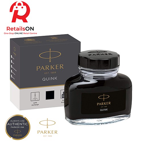 Parker Quink Ink Bottle 57ml Black / Fountain Pen Ink Bottle 1pc Black (ORIGINAL)
