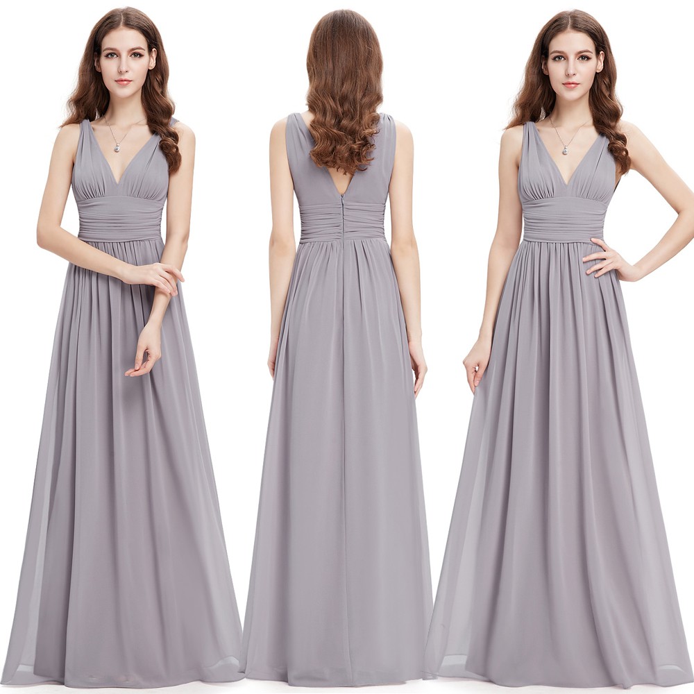 pleated long gown