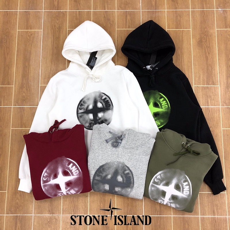 stone island big logo hoodie