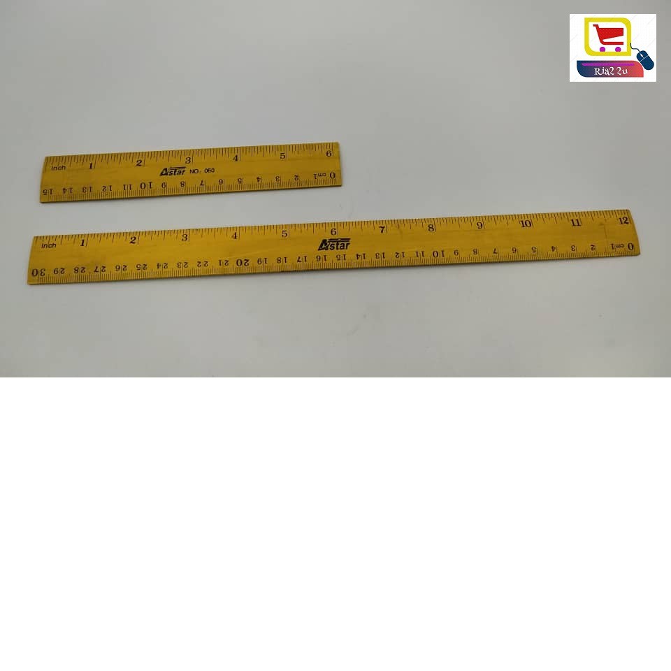 Ready Stock Wooden Ruler 30cm Pembaris Kayu Student School Office